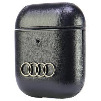 Audi Leather Big Logo Case for AirPods 1 / 2 - Black