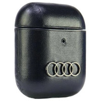 Audi Leather Big Logo Case for AirPods 1 / 2 - Black