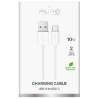 Puro 10W TPE USB-A - USB-C Cable 2m - White