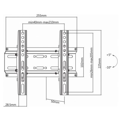 Sbox PLB-2522T Tilting Flat Screen LED TV Mount 23"-43" 35kg