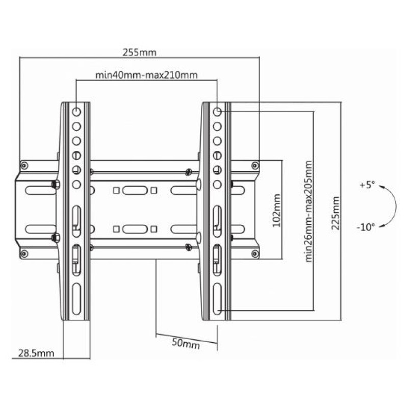Sbox PLB-2522T Tilting Flat Screen LED TV Mount 23"-43" 35kg