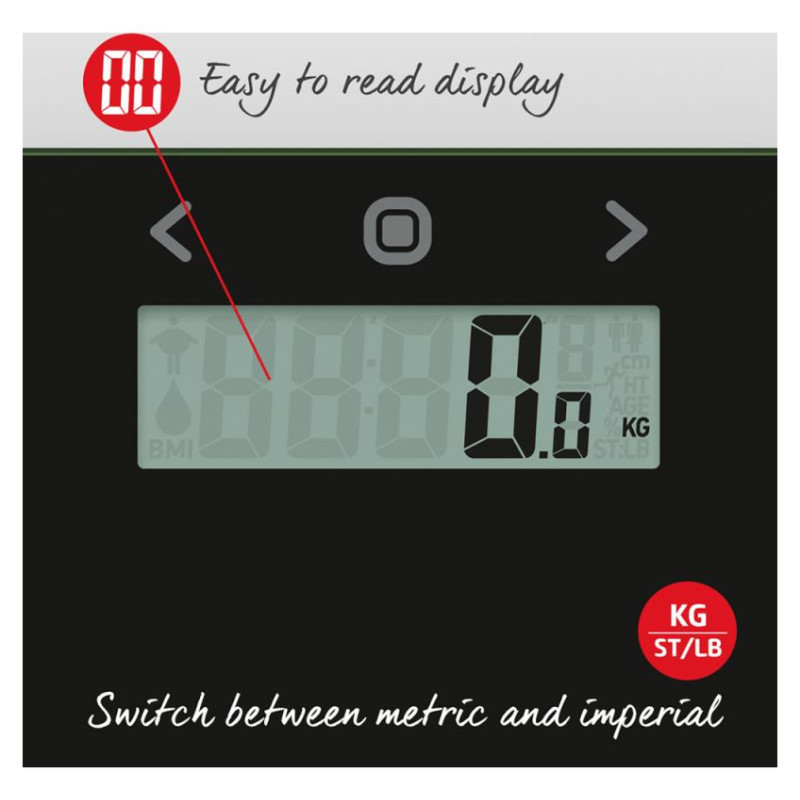 Salter 9128 BK3R Electronic Body Analyser Scale - Black