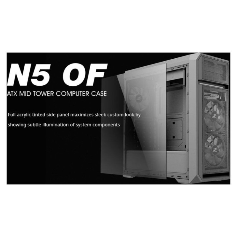 Zalman N5 OF ATX, White LED x3, ODD