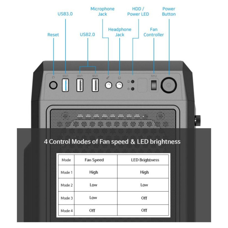 Zalman N5 OF ATX, White LED x3, ODD