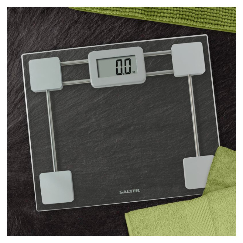 Salter 9081 SV3R Toughened Glass Compact Electronic Bathroom Scale
