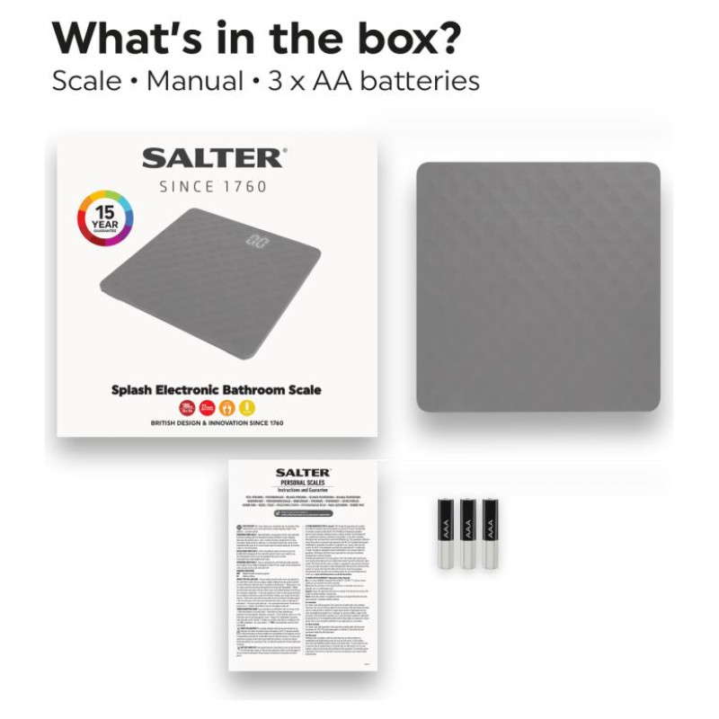 Salter 9218 GY3R Splash Electronic Bathroom Scale
