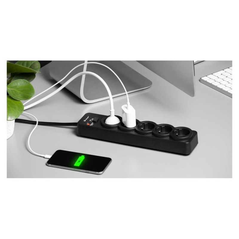 Tracer 46976 PowerGuard 1.8m Black (5 Outlets)