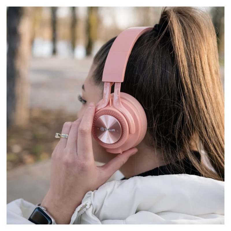 Tellur Feel Bluetooth Over-Ear Headphones Pink