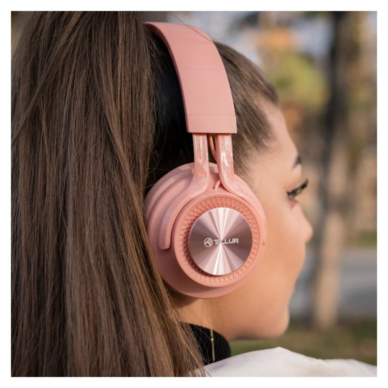 Tellur Feel Bluetooth Over-Ear Headphones Pink
