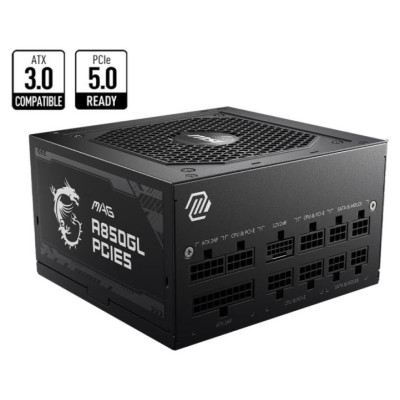 MSI Power Supply|MSI|850 Watts|Efficiency 80 PLUS GOLD|PFC Active|MAGA850GLPCIE5