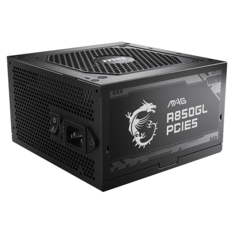 MSI Power Supply|MSI|850 Watts|Efficiency 80 PLUS GOLD|PFC Active|MAGA850GLPCIE5