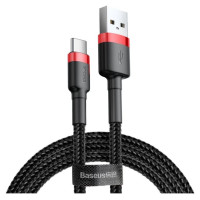 Baseus Cafule Cable durable nylon cable USB / USB-C QC3.0 2A 3M black-red (CATKLF-U91)