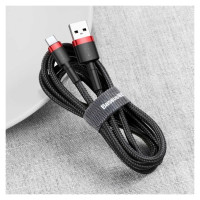 Baseus Cafule Cable durable nylon cable USB / USB-C QC3.0 2A 3M black-red (CATKLF-U91)