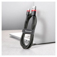 Baseus Cafule Cable durable nylon cable USB / USB-C QC3.0 2A 3M black-red (CATKLF-U91)