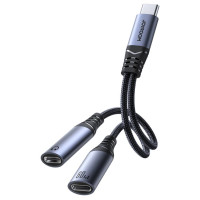 Joyroom SY-C03 USB-C to 2x USB-C 2in1 DAC adapter - black