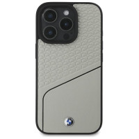 BMW Sign Leather Textured and Line MagSafe iPhone 16 Pro Case - Gray