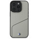 BMW Sign Leather Textured and Line MagSafe iPhone 16 Pro Case - Gray