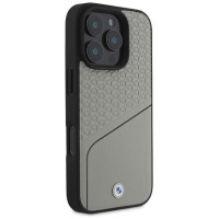 BMW Sign Leather Textured and Line MagSafe iPhone 16 Pro Case - Gray