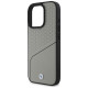 BMW Sign Leather Textured and Line MagSafe iPhone 16 Pro Case - Gray