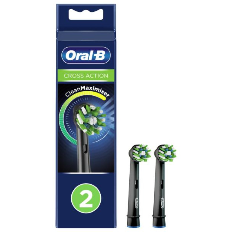 Braun el.zobu birstes uzgalis Cross Action, 2 gab, melns - EB 50-2 BLK