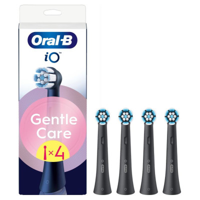 Braun SBF-4 Oral-B GentleCare zobu birstes uzgaļi, melni, 4 gab. - iO RB SBF-4