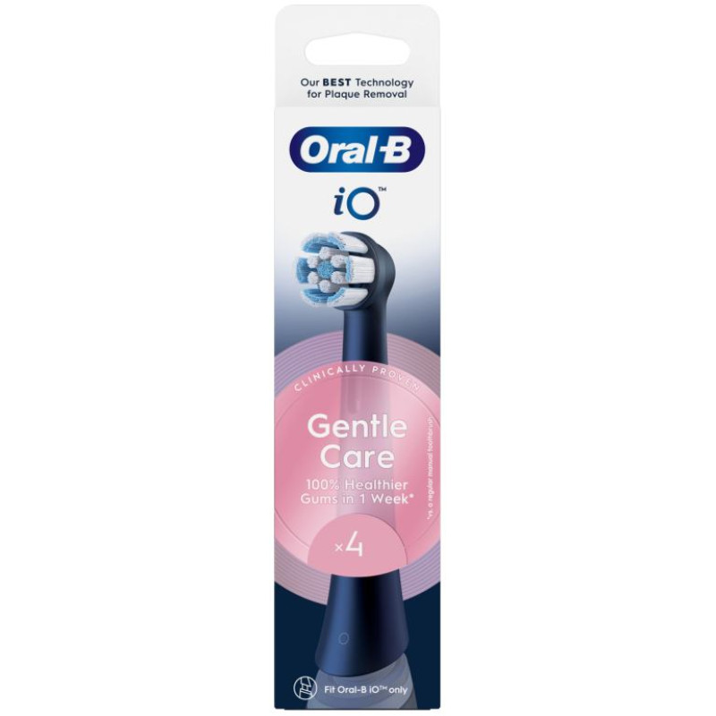 Braun SBF-4 Oral-B GentleCare zobu birstes uzgaļi, melni, 4 gab. - iO RB SBF-4