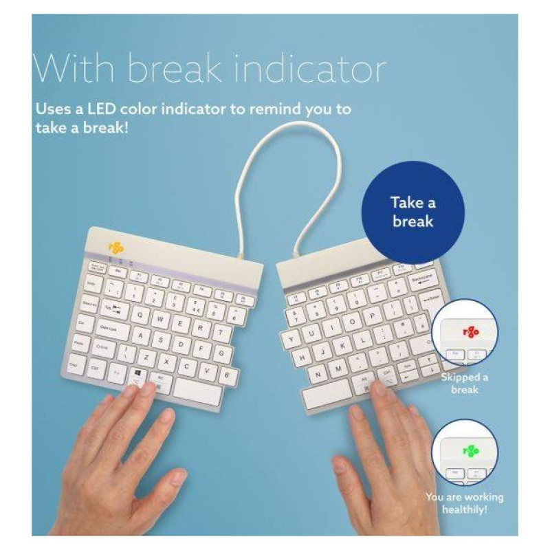 R-Go Tools KEYBOARD WRL SPLIT BREAK/WHITE RGOSBUKWLWH R-GO TOOLS