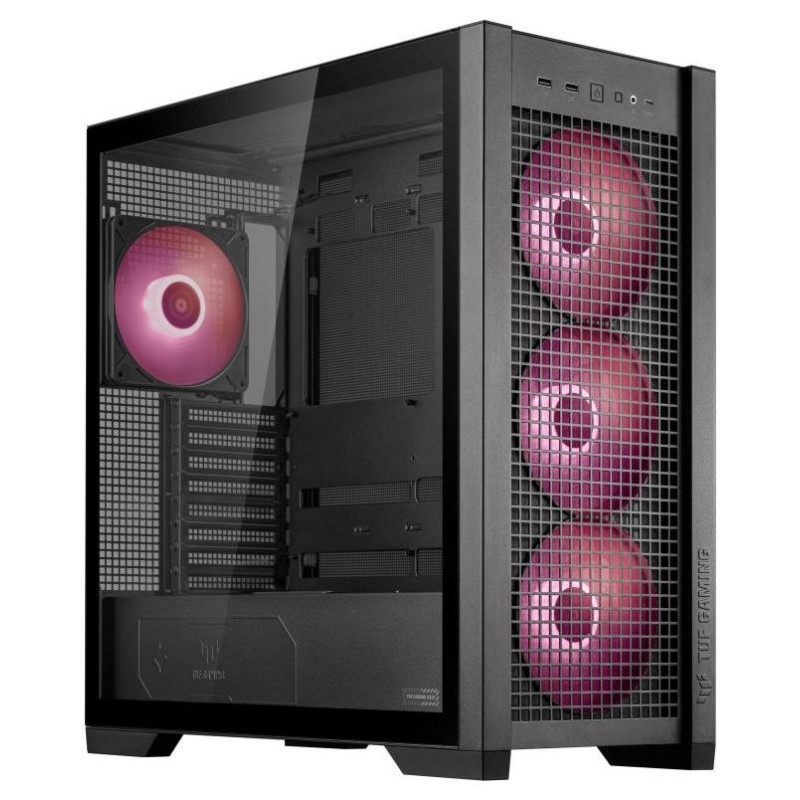 Asus Case|ASUS|TUF Gaming GT302 ARGB|MidiTower|Case product features Transparent panel|Not included|ATX|EATX|MicroATX|MiniITX|Colour Black|TUFGAMINGGT302ARGBBK