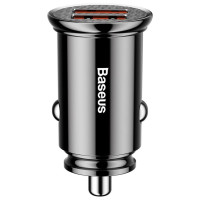 Baseus Circular smart car charger 2x USB QC3.0 Quick Charge 3.0 SCP AFC 30W black (CCALL-YD01)