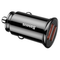 Baseus Circular smart car charger 2x USB QC3.0 Quick Charge 3.0 SCP AFC 30W black (CCALL-YD01)