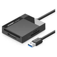 Ugreen CR125 30231 SD / micro SD / CF / MS memory card reader with 1m USB 3.0 cable - black