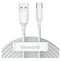 Baseus 2x USB-A - USB Type C cable fast charging Quick Charge 40 W 5 A 1.5 m - white (TZCATZJ-02)