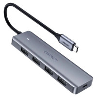Ugreen USB Type C HUB - 4x USB 3.2 Gen 1 with USB-C power port gray (CM219 70336)