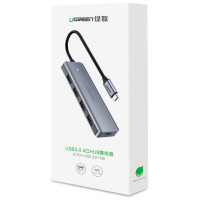 Ugreen USB Type C HUB - 4x USB 3.2 Gen 1 with USB-C power port gray (CM219 70336)