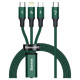 Baseus Rapid Series 3in1 USB-C - USB-C / Lightning / micro USB cable 20W PD 1.5m - green