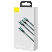 Baseus Rapid Series 3in1 USB-C - USB-C / Lightning / micro USB cable 20W PD 1.5m - green