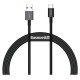 Baseus Superior USB - USB Typ C fast charging data cable 66 W (11 V / 6 A) Huawei SuperCharge SCP 1 m black (CATYS-01)