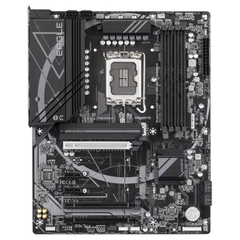 Gigabyte Mainboard|GIGABYTE|Intel Z790|LGA1700|ATX|Memory DDR5|Memory slots 4|3xPCI-Express 3.0 1x|1xPCI-Express 4.0 4x	|1xPCI-Express 5.0 16x|3xM.2|1xHDMI|1xDisplayPort|6xUSB 2.0|6xUSB 3.2|1xUSB-C|1xPS/2|1xOptical S/PDIF|1xRJ45|3xAudio port|Z790EAGLE1.0
