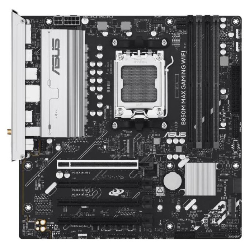 Asus Mainboard|ASUS|AMD B850|SAM5|Micro-ATX|Memory DDR5|Memory slots 4|3xPCI-Express 4.0 16x|1xPCI-Express 5.0 16x|3xM.2|1xHDMI|1xDisplayPort|5xUSB 2.0|2xUSB 3.2|2xUSB-C|1xRJ45|3xAudio port|B850MMAXGAMINGWIFI