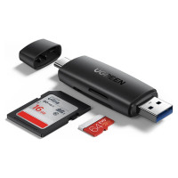Ugreen adapter SD / micro SD card reader (USB-A / USB-C) black (CM304)