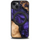 Bewood Wood and resin case for iPhone 15 Plus MagSafe Bewood Unique Violet - purple and black