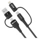 Wozinsky WNBAA 4in1 cable 2x USB-C 1x USB-A 1x Lightning 60W 1 m - black