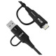 Wozinsky WNBAA 4in1 cable 2x USB-C 1x USB-A 1x Lightning 60W 1 m - black