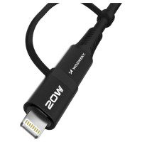 Wozinsky WNBAA 4in1 cable 2x USB-C 1x USB-A 1x Lightning 60W 1 m - black