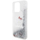 Hello Kitty Liquid Glitter Charms Kitty Head case for iPhone 15 Pro Max - silver