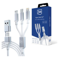 3Mk Protection 3mk Hyper Cable 3in1 USB-A - USB-C / USB-C - micro USB - Lightning 1.5m - white
