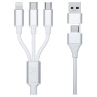 3Mk Protection 3mk Hyper Cable 3in1 USB-A - USB-C / USB-C - micro USB - Lightning 1.5m - white
