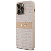 Dkny Leather Mono Stripe & Metal Logo case for iPhone 14 Pro - pink