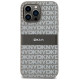 Dkny Leather Mono Stripe & Metal Logo case for iPhone 14 Pro Max - beige