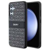 Dkny Leather Mono Stripe & Metal Logo case for Samsung Galaxy S24+ - black